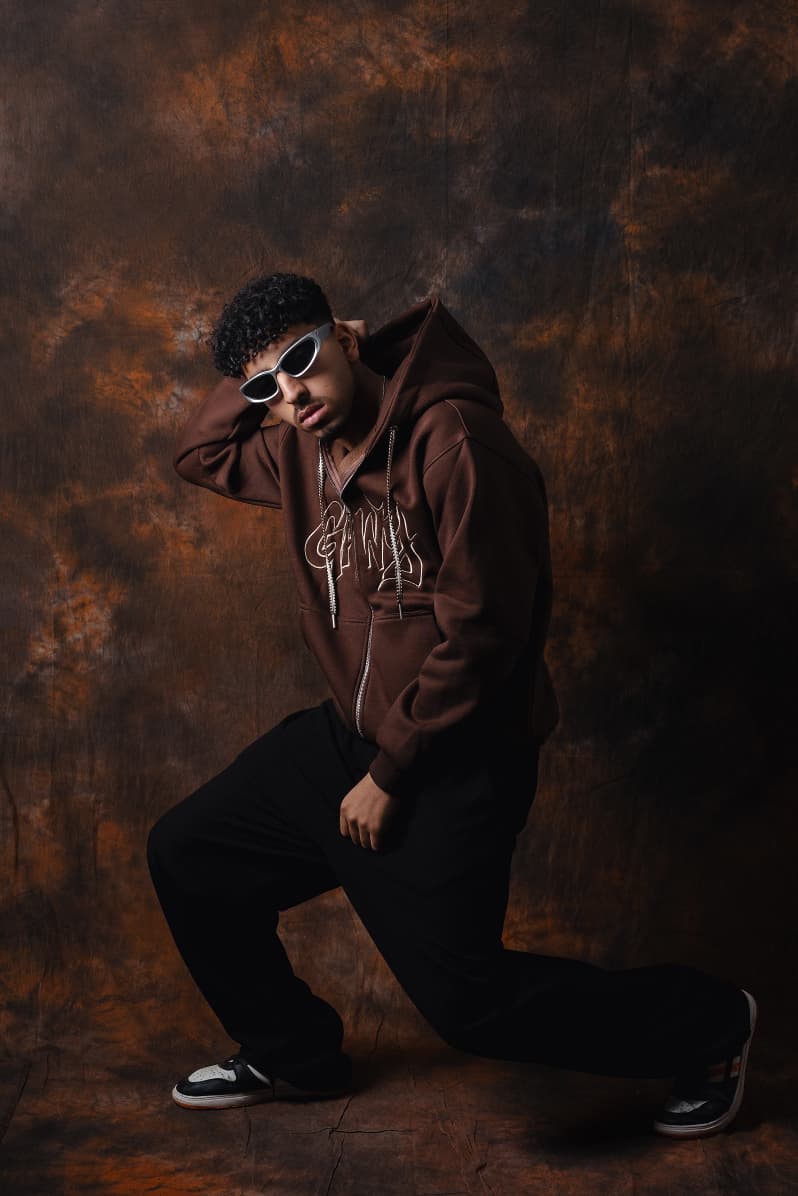 Gawy zipe Hoodie Brown