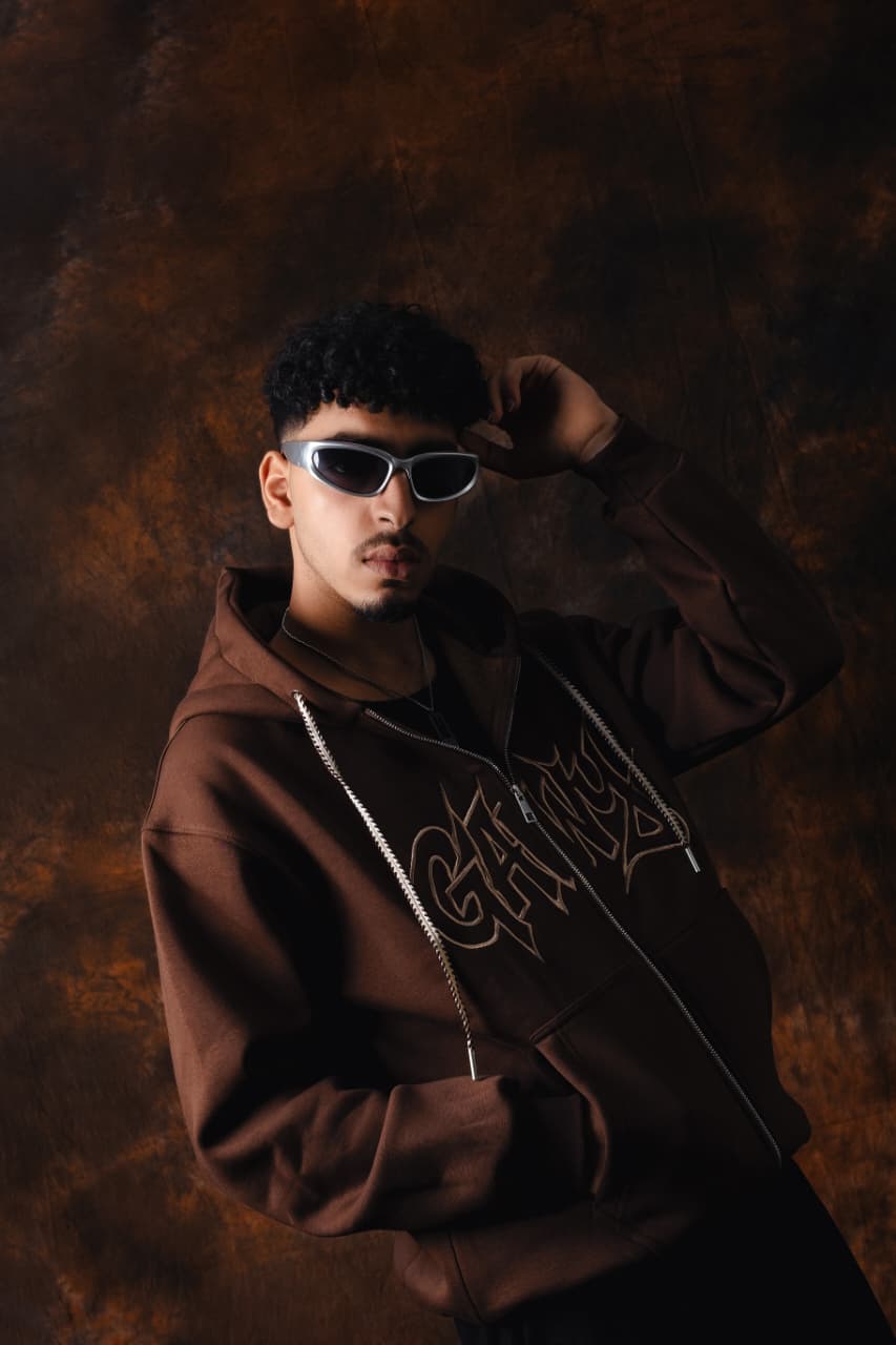 Gawy zipe Hoodie Brown