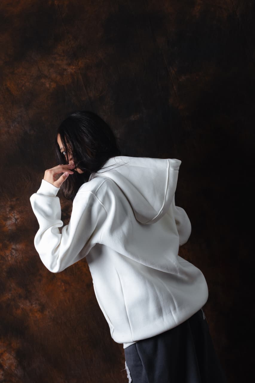 Classic zip hoodie White