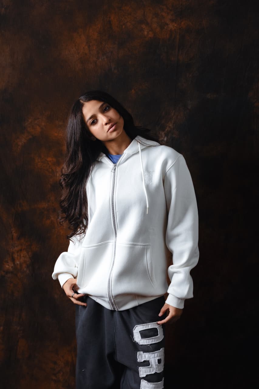 Classic zip hoodie White