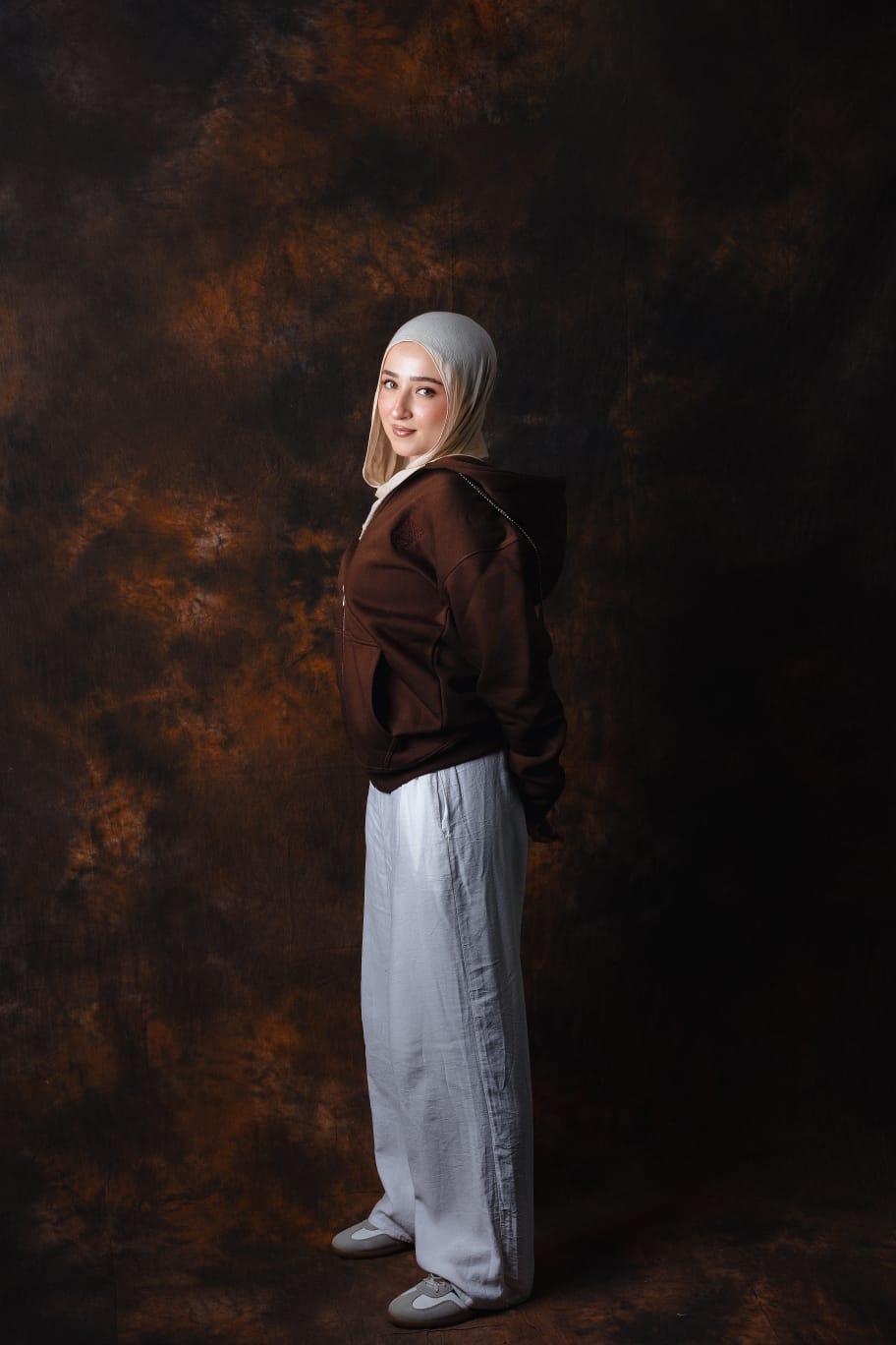 Classic zip hoodie Brown